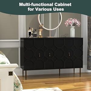   47-Black-Sideboard-Buffet-Cabinet-with-Storage-Accent-Cabinet-with-3-Decorative-Embossed-Pattern-Doors-Credenza-Storage-Cabinet-for-Living-Room-Kitchen-Dining-Room-Hallway