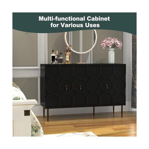  47-Black-Sideboard-Buffet-Cabinet-with-Storage-Accent-Cabinet-with-3-Decorative-Embossed-Pattern-Doors-Credenza-Storage-Cabinet-for-Living-Room-Kitchen-Dining-Room-Hallway