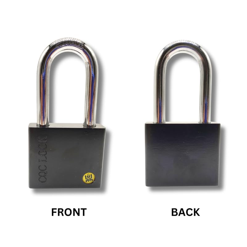 Image of Heavy-Duty Stainless Padlock 60 MM Lock and 3 Keys Hardened Key Padlock Shackle Security Lock for Garage, Door, Containers, Shutter, Locker, Gates Black