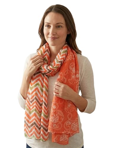 Sunsa Bufanda de mujer, pañuelo de algodón para primavera/verano, estola con diseño de flores, accesorios para mujer, bufandas y bufandas como regalo para mujeres/novias.