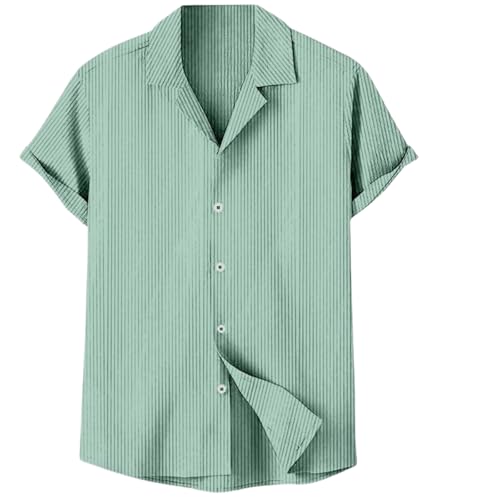 Image of MiraMichi Stylish Men's Regular Fit Half-Sleeve Corduroy Striped Casual Shirt - Perfect