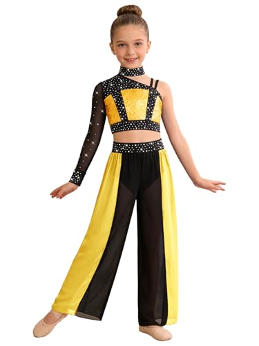 Costume de danse lyrique pour filles avec paillettes éclatantes