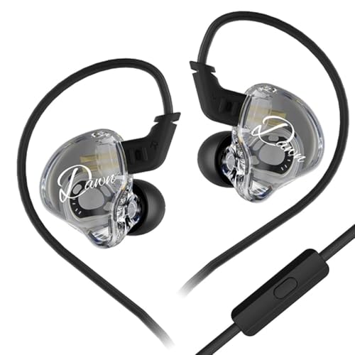 KZ Dawn in Ear Monitor Earphone with Mic, Super-Linear Dynamic Driver, Enhanced Soundstage IEM Earphones with Silver-Plated and OFC Cable Options (ofc