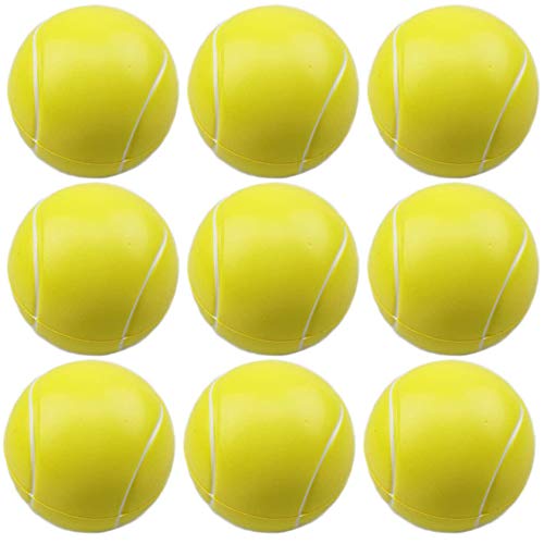Gobesty Pelotas de Tenis de Espuma, 9 Piezas Pelota de Tenis de Esponja Pelotas de Rebote Pelota de Tenis de Espuma Deportiva para niños Adultos Niños