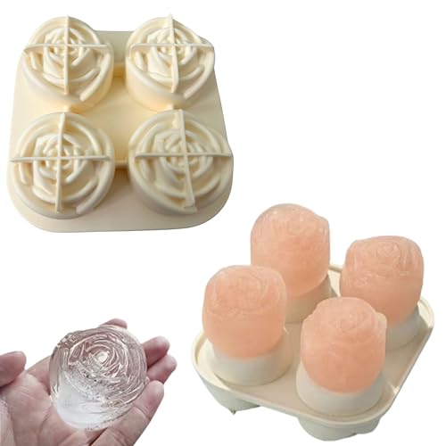 2-Pack Moldes de Hielo Silicona en Forma de Rosa Grandes miniatura 5