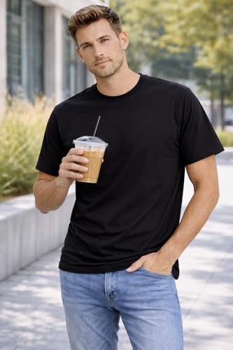 Image of Maydear Men Women Basic T Shirt Cotton Short Sleeve Crewneck Casual Plain Tee Everyday Essential Top
