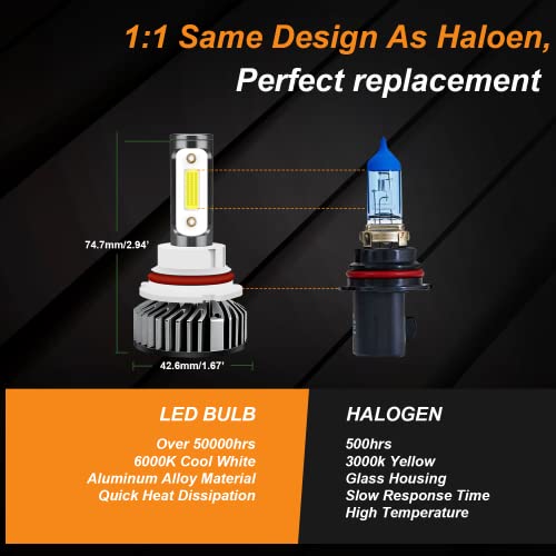 Fzpjjnb Fit For Dodge Ram 1500 2500 3500 (2002-2005) Led Headlight Bulbs, 9007 High/Low Beam + 9006 Led Fog Light Bulbs Combo, Super Bright Led Headlamp Conversion Kits, 6000K Cool White, Pack Of 4 #TOP3