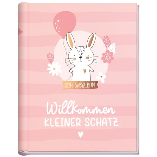 Häfft® Babyalbum Hase Baby-Tagebuch für Schwangerschaft und das erste Jahr - Erinnerungsalbum zur Geburt - Willkommen kleiner Schatz - nachhaltig & klimafreundlich