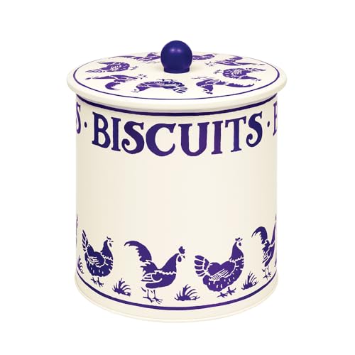 Image of Elite tins Emma Bridgewater - Blue Hen Tin Biscuit Barrel 170 (d) x 173 mm