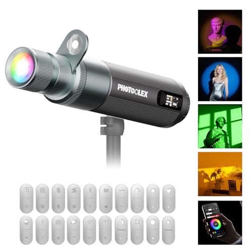 Projecteur de photographie RGB PHOTOOLEX PRO 12W conique optique snoot 9000mAh