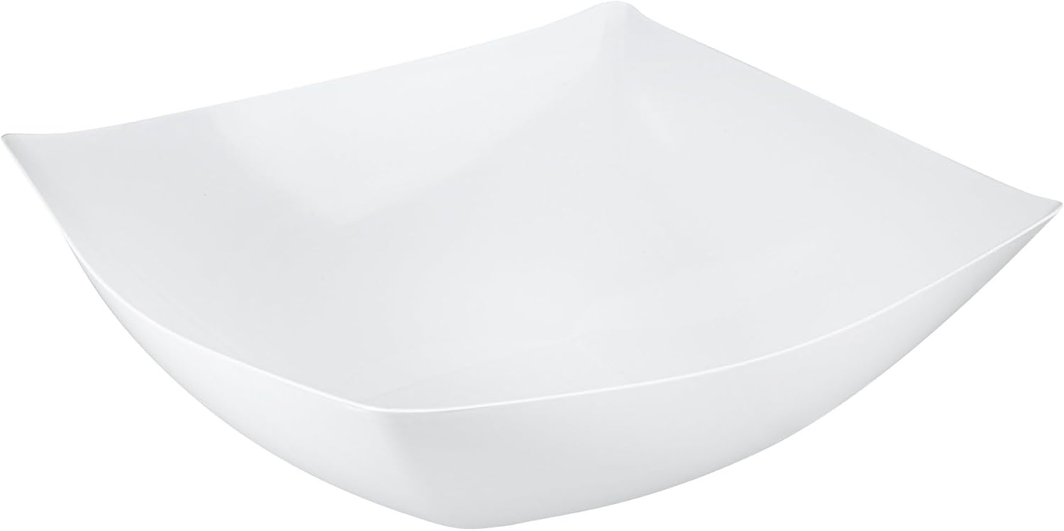 Restaurantware 128 oz Square White Plastic Serving Bowl, 10 Pack