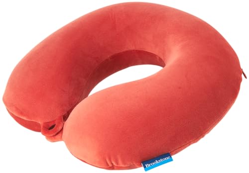 Brookstone Travel Neck Pillow - Lightweight Fleece Casing