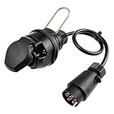 as - Schwabe Camping Adapterkabel – Kabelleitung 13-polige Kupplung auf 7-poligen Stecker für Camping & Caravan – 0,6 m Adapter 12 V – Wohnwagen & Wohnmobil Zubehör – IP44 – Schwarz I 60468
