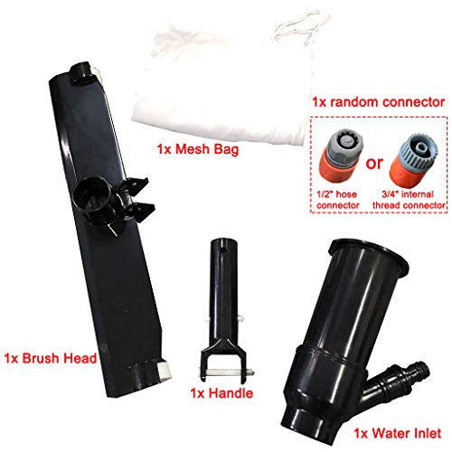 GKanMore Swimming Pool Vacuum Head with Bag Brush and EZ Clip Handle 14\" Wide Vacuum Cleaner for Pool Spa Pond Jacuzzi Tub Cleaning Supplies and Accessories (Black - Not Pole) - Thumbnail 3