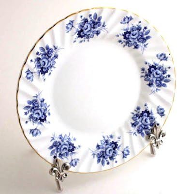 Nickel 6"W Easel with Fleur de Lis Emblems. - Set of 4