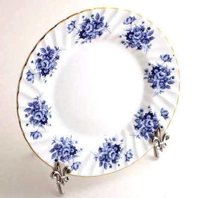 Nickel 6"W Easel with Fleur de Lis Emblems. - Set of 4