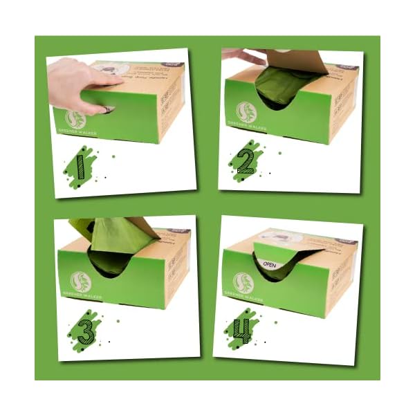 GREENER WALKER Dog waste bags with handles, biodegradable, 600 pieces, 100% drip-proof, thick and strong dog bags (green) GREENER WALKER Dog waste bags with handles, biodegradable, 600 pieces, 100% drip-proof, thick and strong dog bags (green)