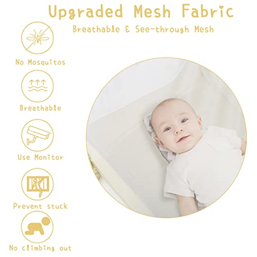 Image of L RUNNZER Pop Up Pack N Play Tent, Baby Net to Keep Toddler in, Mini Crib Canopy for Pack and Play, See Through, Breathable & Portable