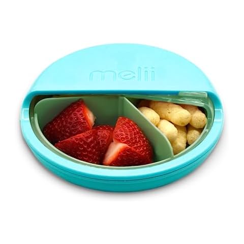 melii Spin Snack Container - BPA-Free, Dishwasher Safe Snack Container for On-the-Go Travel, Healthy Snacking, Eco-Friendly, Lead-Free, PVC-Free - Perfect for Kids and Adults - Blue Cover