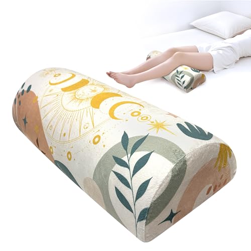 wxmbdzq Knee Pillow for Back Sleeping – Half Moon Bolster Pillow for Under Knee While Sleeping Support, Leg & Back Pain Relief (21.5x9x5 Inches)
