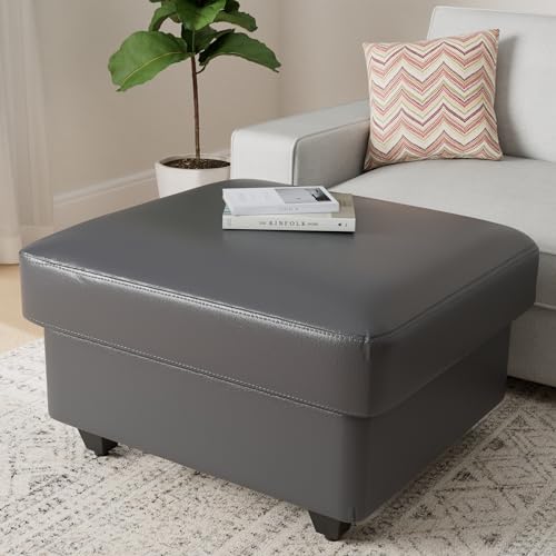 Image of Wakefit Napper Ottoman (Leatherette, Thundercloud)