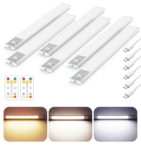 12' Ultra-Thin Under Cabinet Lighting Wireless, Aluminum Alloy Under Counter Lights for Kitchen...