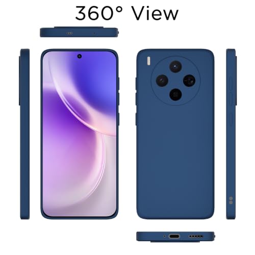 Image of Outlouders Back Cover for Vivo X300 5G | Camera Protection | Durable Soft Matte Silicone Bumper Case (Blue)