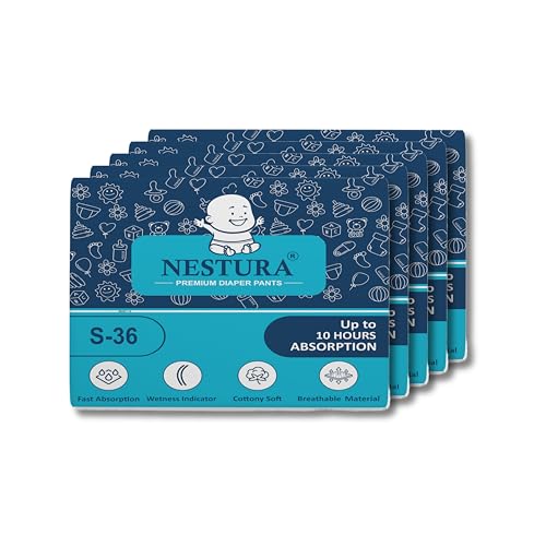 Image of Baby Diapers Pants Small S size (4-8 kg), Combo Pack of 5 (180 Count)