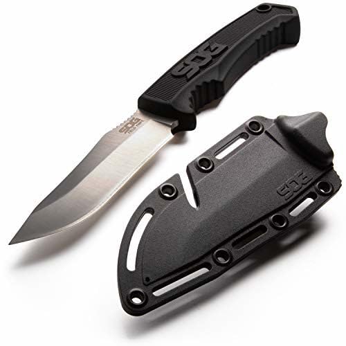 Image of optimistic Professional SOG Kitchen Knife with Black Handle, Fixed Blade Tac - Design, Premium Stainless Steel Chef Knife