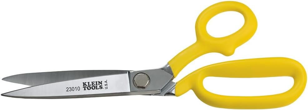 Klein Tools 23010 Scissors, Bent Trimmer for General-Purpose Cutting, for Professional or DIYer, with Extended Handle for Leverage, 10-Inch