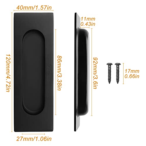 POXIAOER 2 Pack Sliding Door Handle,4.7in Stainless Steel Recessed Door Handles Cabinet Drawer Knob Sliding Door Pull Handles for Kitchen Cupboard Dresser - Image 2
