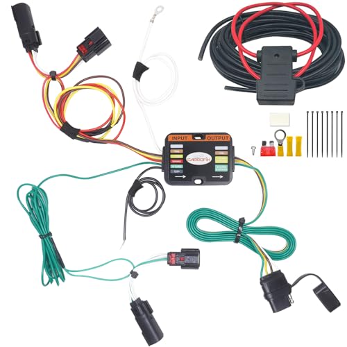 CARROFIX Vehicle Tow Harness Kit Fit for Jeep Cherokee 2019-2023 4-Way Flat Trailer Wiring Harness