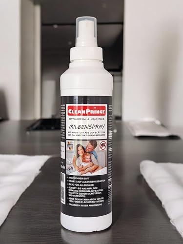 CleanPrince 250 ml Anti-Milben-Spray: Ungeziefer Bett Milbenspray Anti Milben Milbenex Entferner Matratzen Reiniger Hygiene Bettmilben Bettwanzen Milbenmittel Allergiker Hausstaubmilben