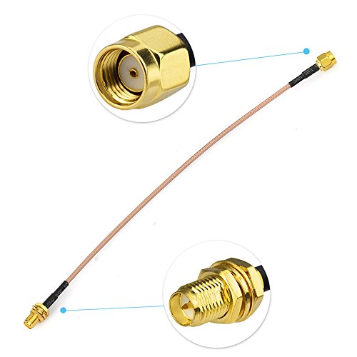 Bingfu Wifi Antenna Extension Cable (2-Pack) Rp-Sma Male To Rp-Sma Female Bulkhead Mount Rg316 Cale 15Cm 6 Inch For Wifi Router Security Ip Camera Wireless Mini Pci Express Pcie Network Card Adapter #TOP2