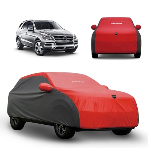 Image of PROTEGO Prime Series India's 1st Anti-Tear Car Cover for Mercedes-Benz M Class | Heavy-Duty, Custom Fit, All Weather | 100% Waterproof, Windproof & Hail Resistant | 2-Year Warranty | Red + Black