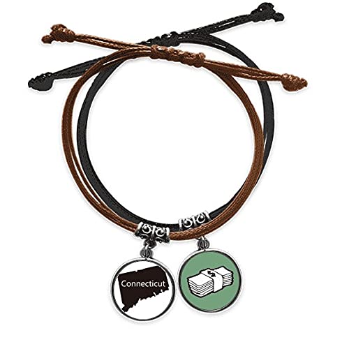 Pulsera de cuero mapa Latina USA para tus viajes cotidianos y aventuras