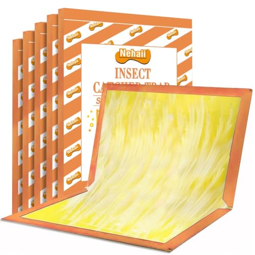 Nehaii Insect Sticky Pads Traps 5 Packs-Sticky Pads Trap Extra Strong for Spiders, Flies, Cockroaches, Sticky Traps Boards Glue Pads for Indoor Outdoor