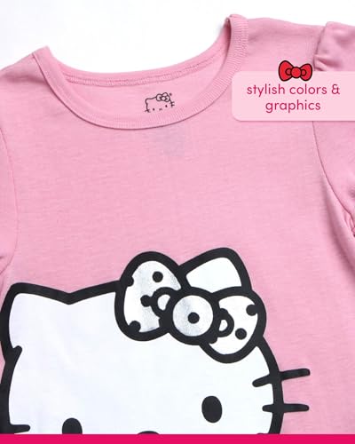 Image of Hello Kitty Girls' Legging Set - 2 Piece Printed T-Shirt and Cozy Matching Leggings for Girls (2T-12), Size 2T, Pink /Grey