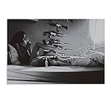 UMATR Black and White Smoking Woman Sexy Body Gun Girl Pop Poster Canvas Painting Posters and Prints Wall Art Pictures for Living Room Bedroom Decor 18x12inch(45x30cm) Unframe-Style