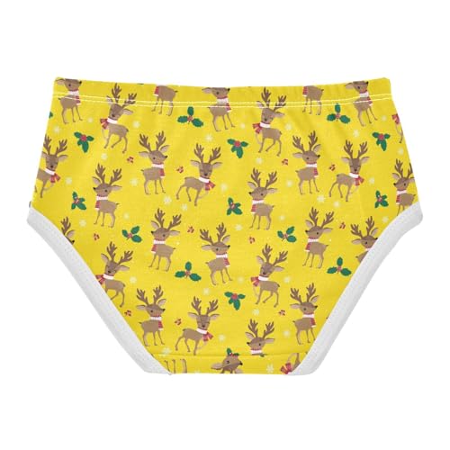Christmas Mini Deer Girls' Underwear Cotton Colorful Winter Girls Briefs Soft Toddler Underwear 8T2