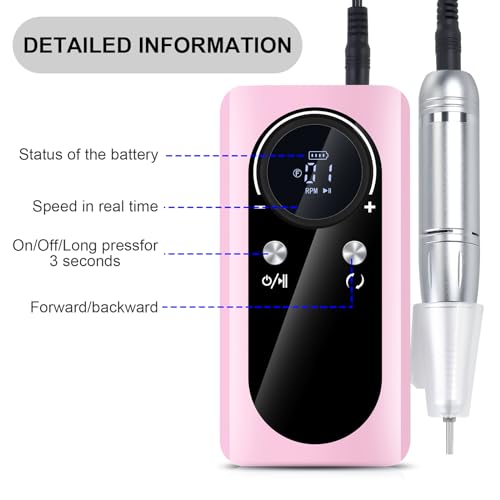 Perceuse à ongles électrique 45000 tr/min pour finir la manucure sans bruit - 3