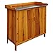 OUTLIV. Pflanztisch mit Unterschrank, 99x50x95 cm, aus Tannenholz, praktische Arbeitsfläche oder Grilltisch inkl, Stauraum, Garten und Terrasse in Braun
