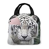 antspuent White Tiger Lunch Bag for Women Girls Kids Insulated Picnic Pouch Thermal Cooler Tote Bento Large Meal Prep Cute Bag Big Leakproof Soft Bags for Lunch Box, Camping, Travel, Fishing