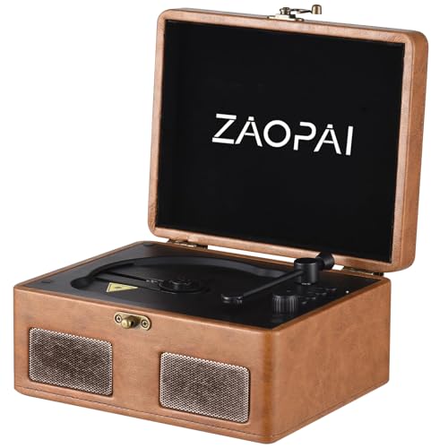 Tocador de CD Portátil com bluetooth e USB, 2200mAH Bateria de Grande Capacidade, CD Player para Reuniões de Família e Amigos (Marrom Retrô)