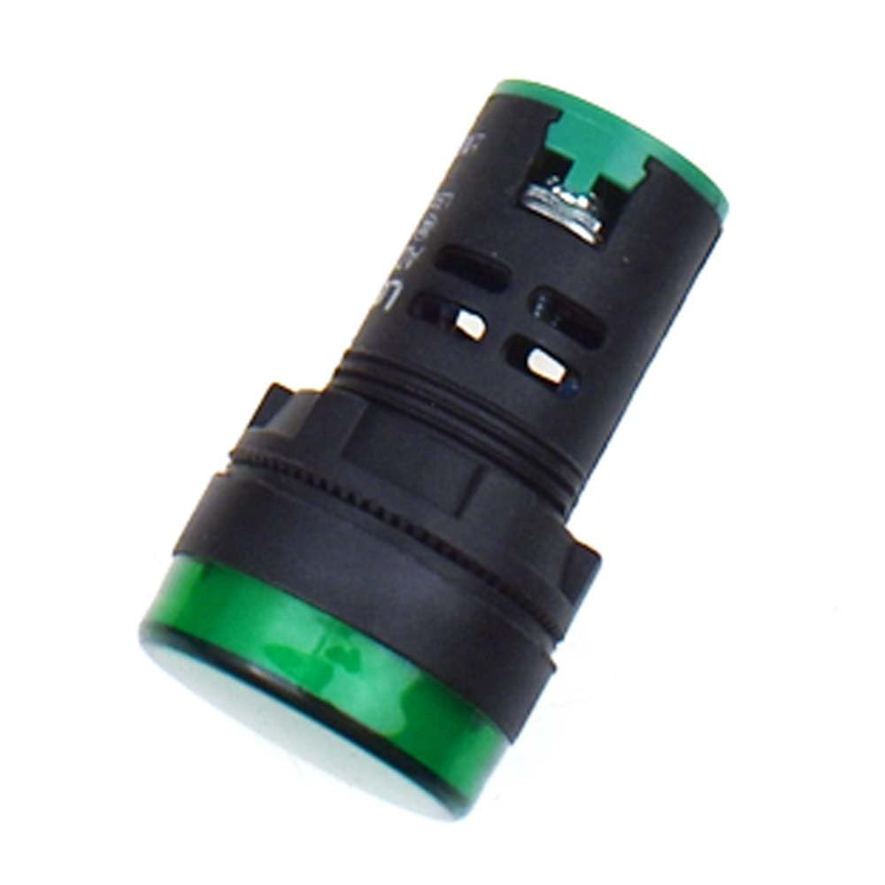 6PCS LED Indicator Pilot Light AD16-22D AD16-22DS Power LED Indicator Light Signal Light mounting Hole 22mm (ACDC6V,Green)