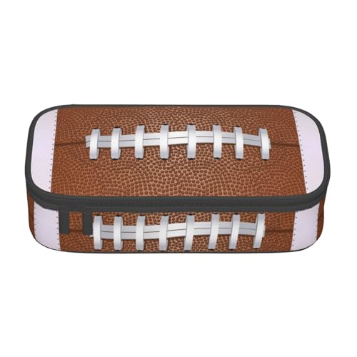 Image of American Football Ball Texture Pencil Case Big Capacity Storage Pencil Pouch Stationery Bags With Zipper Portable Pen Holder Box Organizer For Boys Girls Teens Student College School Office Supplies
