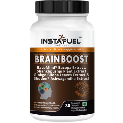 Instafuel Brain Booster Capsule | Focus & Memory Supplement with BacoMind® Brahmi (Bacopa Monnieri), Shankhpushpi, Ginkgo Biloba & Shoden® Ashwagandha | 30 Capsules (B0CJYFK4S2) Amazon Price History, Amazon Price Tracker
