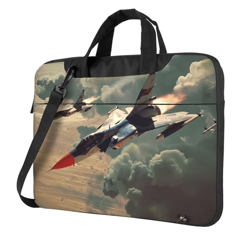 JCVOTREL Jet Fighter Printed Laptop Tote Bag, Laptop Tote Bag, Travel Bag, Business Computer Bag, Work Bag for Men and Women, black, 15.6 inch