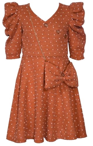 Bonnie Jean Girls 4-16 Pom-Pom Sweater Knit Dress with Bow Bag