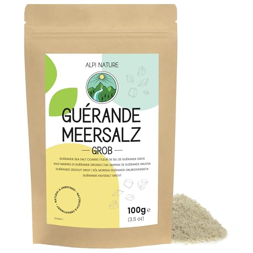 Sal de Guerande Gruesa de Alpi Nature, Fleur de Sel de Guérande PGI, Sal Marina sin Refinar